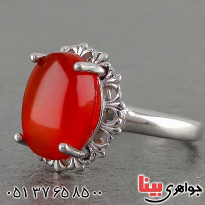 انگشتر عقیق یمنی زنانه بسیار زیبا و خوشرنگ _کد:20586