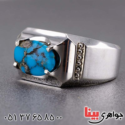 انگشتر فیروزه نیشابوری بسیار خوش نقش _کد:20590