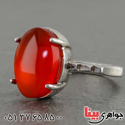 انگشتر عقیق یمنی زنانه درشت و خوشرنگ _کد:20595