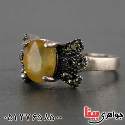 انگشتر یاقوت زرد خوشرنگ و عالی برند SPN _کد:20598