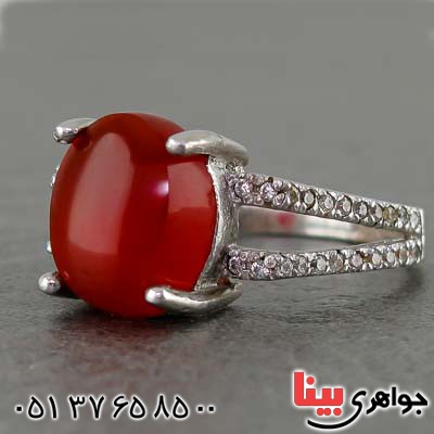 انگشتر عقیق یمنی زنانه خوشرنگ و زیبا _کد:20631