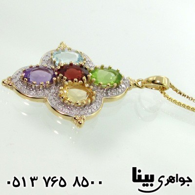 گردنبند چند جواهر پنج سنگ لاله