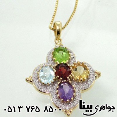 گردنبند چند جواهر پنج سنگ لاله