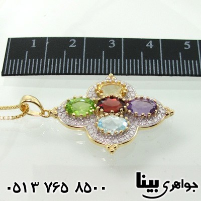 گردنبند چند جواهر پنج سنگ لاله
