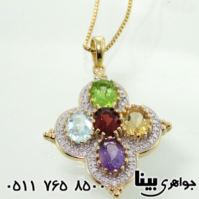 گردنبند چند جواهر پنج سنگ لاله