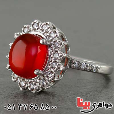 انگشتر عقیق یمنی زنانه خوشرنگ بسیار زیبا