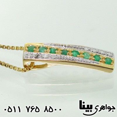 گردنبند چند جواهر زمرد و الماس هشت نگین