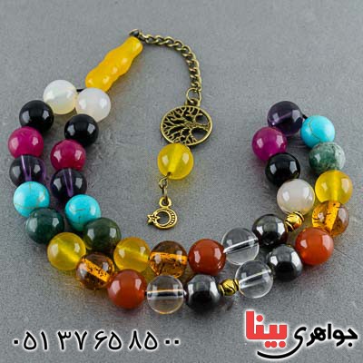 تسبیح چند جواهر 33 دانه ای بسیار زیبا _کد:20674