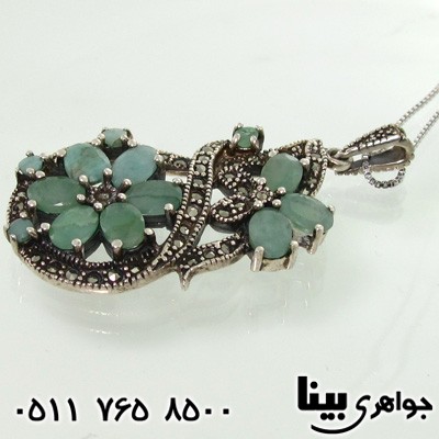 گردنبند زمرد شکوفه