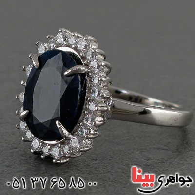 انگشتر یاقوت کبود درشت خوشرنگ بسیار عالی _کد:20679
