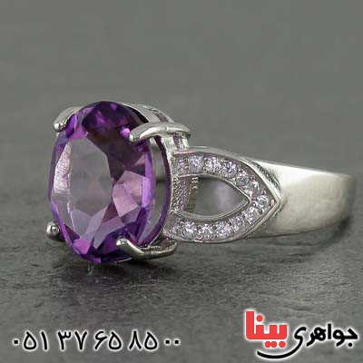 انگشتر آمتیست رودیوم زنانه خاص _کد:20681