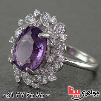 انگشتر آمتیست رودیوم زنانه بسیار زیبا _کد:20683