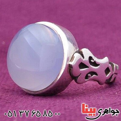 انگشتر عقیق یمنی کبود خوشرنگ رکاب صفوی _کد:20685
