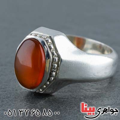 انگشتر عقیق یمنی خوشرنگ دست ساز مردانه _کد:20690