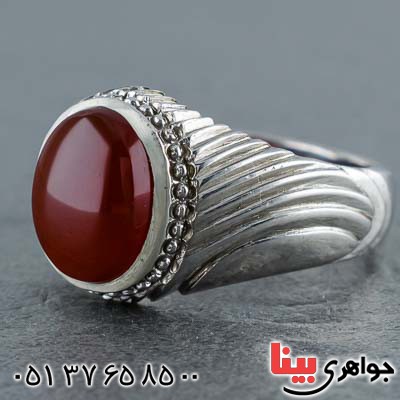 انگشتر عقیق یمنی خوشرنگ خاص  مردانه _کد:20703