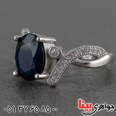 انگشتر یاقوت کبود زنانه بسیار خاص و زیبا _کد:20709