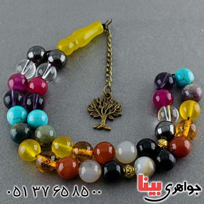 تسبیح چند جواهر 33 دانه ای مناسب سنگ درمانی _کد:20710