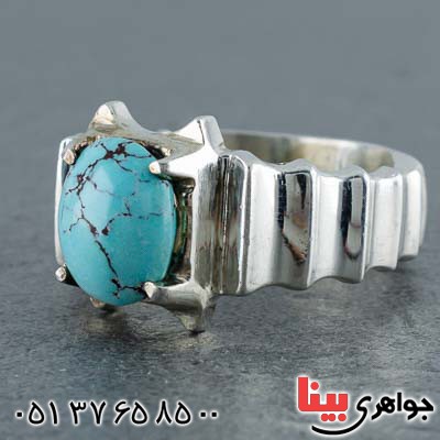 انگشتر فیروزه نیشابوری درشت مردانه زیبا _کد:20715