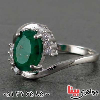 انگشتر زمرد خوشرنگ خاص زنانه _کد:20717