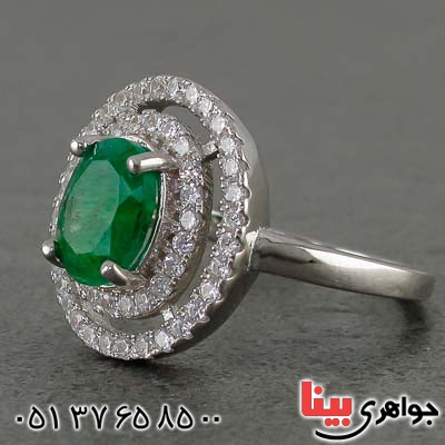 انگشتر زمرد خوشرنگ زنانه _کد:20719