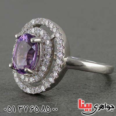 انگشتر آمتیست رودیوم زنانه خاص _کد:20721