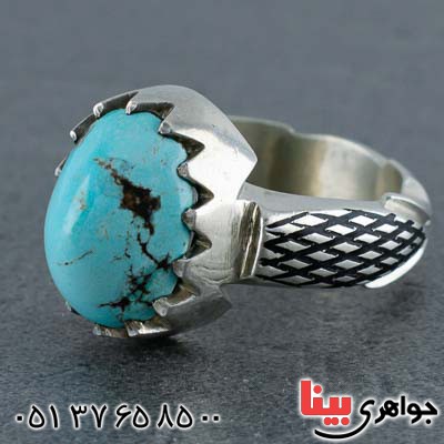 انگشتر فیروزه نیشابوری فاخر مردانه _کد:20736