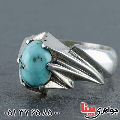 انگشتر فیروزه نیشابوری مردانه بسیار زیبا _کد:20740
