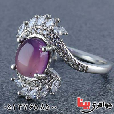 انگشتر عقیق یمنی کبود زنانه بسیار زیبا _کد:20764