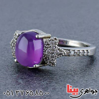 انگشتر عقیق یمنی کبود زنانه بسیار خاص _کد:20781