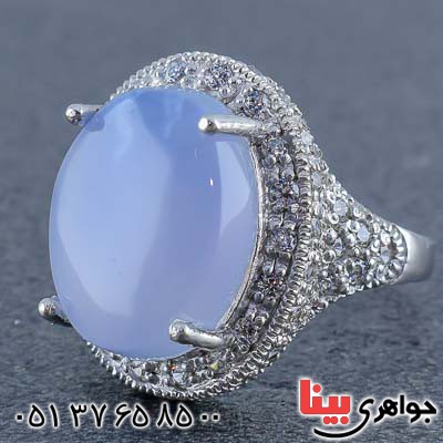 انگشتر عقیق یمنی کبود زنانه درشت و خاص _کد:20796