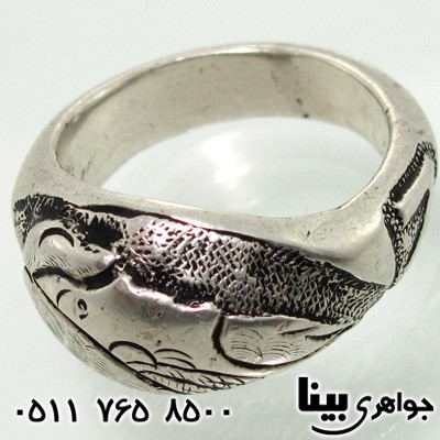 انگشتر نقره قلم زنی چهره