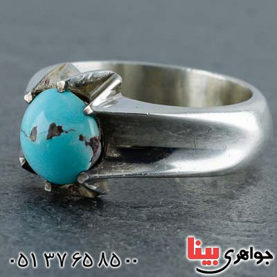 انگشتر فیروزه نیشابوری درشت مردانه زیبا