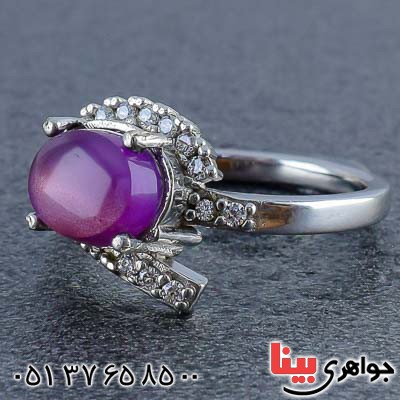 انگشتر عقیق یمنی کبود زنانه بسیار خاص _کد:20832