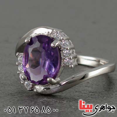 انگشتر آمتیست زنانه بسیار زیبا و خاص _کد:20838