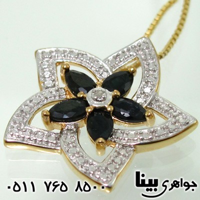 گردنبند یاقوت کبود و الماس ستاره بزرگ