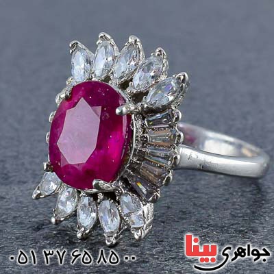انگشتر یاقوت سرخ زنانه رودیوم بسیار زیبا