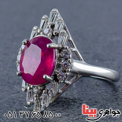 انگشتر یاقوت سرخ رودیوم زنانه بسیار زیبا _کد:20896