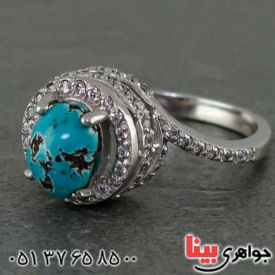 انگشتر فیروزه نیشابوری خوش نقش و زیبا _کد:20899