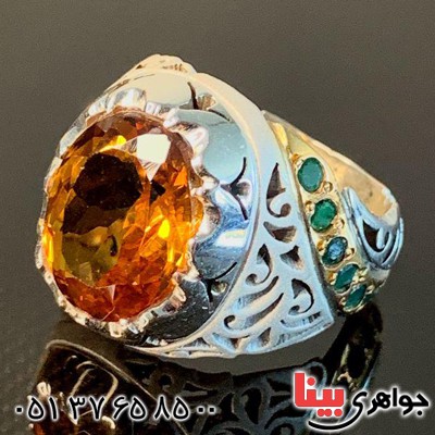 انگشتر الکساندریت و زمرد مردانه بسیار فاخر _کد:20928