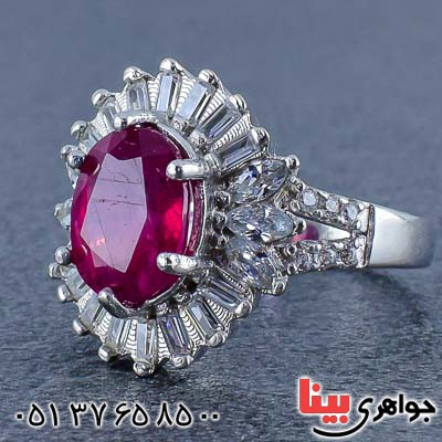 انگشتر یاقوت سرخ بسیار عالی درخشان کریستالی _کد:20939