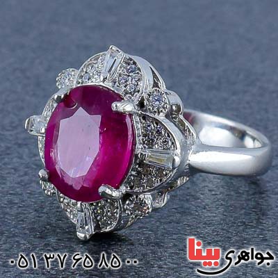 انگشتر یاقوت سرخ رودیوم زنانه بسیار زیبا _کد:20949