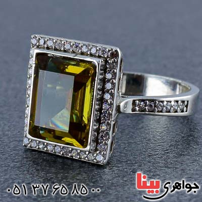 انگشتر الکساندریت خوشرنگ خاص رودیوم زنانه