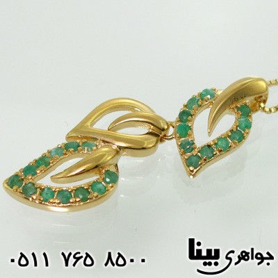 گردنبند زمرد سه برگ زنانه
