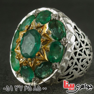 انگشتر زمرد مردانه درشت بسیار عالی _کد:20976