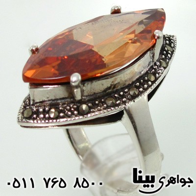 انگشتر کوارتز زنانه لوزی