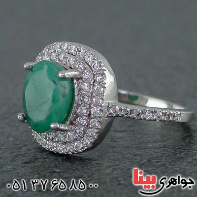 انگشتر زمرد رودیوم زنانه بسیار شیک _کد:20992