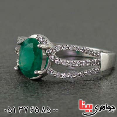 انگشتر زمرد رودیوم زنانه بسیار شیک _کد:20993