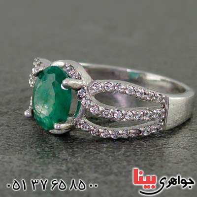 انگشتر زمرد زنانه رودیوم بسیار زیبا _کد:21028