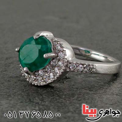 انگشتر زمرد رودیوم زنانه بسیار خاص _کد:21034