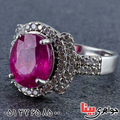 انگشتر یاقوت سرخ زنانه بسیار خوشرنگ و شفاف _کد:21039